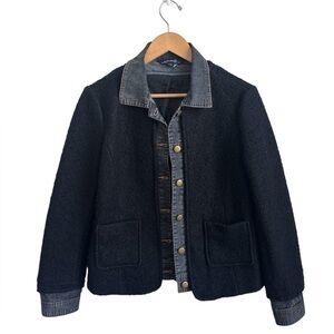 Charlie B Wool Blend Jacket w/ Denim Trim  Black Women’s P/S